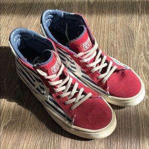 Converse CONS Red White Blue Star Hi top M 7.5 W 9